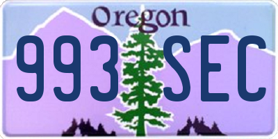 OR license plate 993SEC