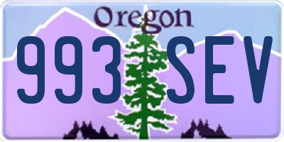 OR license plate 993SEV