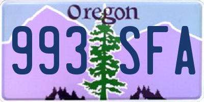 OR license plate 993SFA