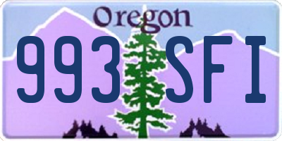 OR license plate 993SFI