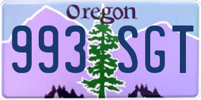 OR license plate 993SGT