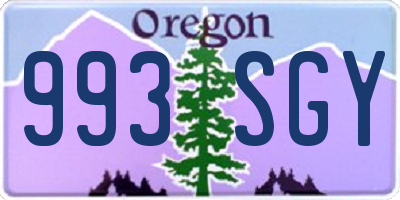 OR license plate 993SGY