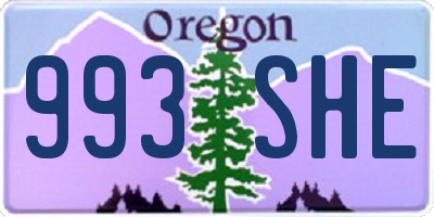 OR license plate 993SHE