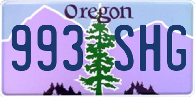 OR license plate 993SHG