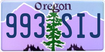 OR license plate 993SIJ