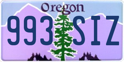 OR license plate 993SIZ