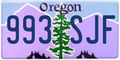 OR license plate 993SJF