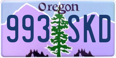 OR license plate 993SKD
