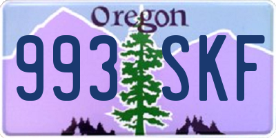 OR license plate 993SKF