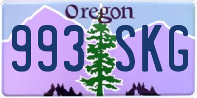 OR license plate 993SKG