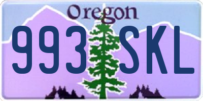 OR license plate 993SKL