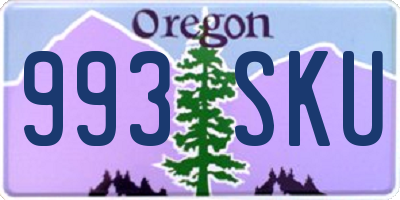 OR license plate 993SKU