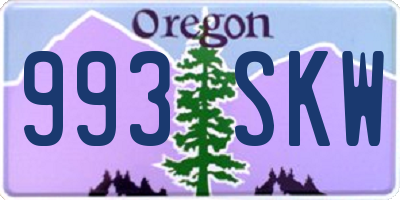 OR license plate 993SKW