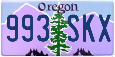 OR license plate 993SKX