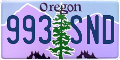 OR license plate 993SND