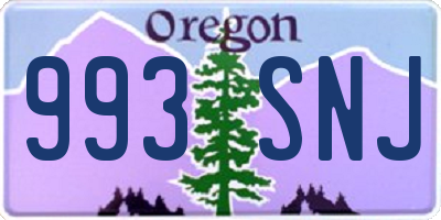 OR license plate 993SNJ