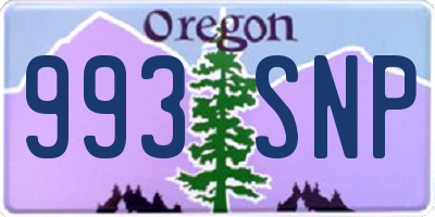 OR license plate 993SNP
