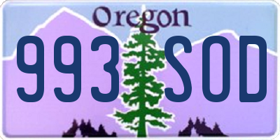 OR license plate 993SOD