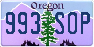 OR license plate 993SOP