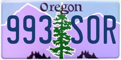 OR license plate 993SOR