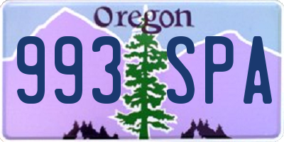 OR license plate 993SPA