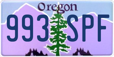 OR license plate 993SPF