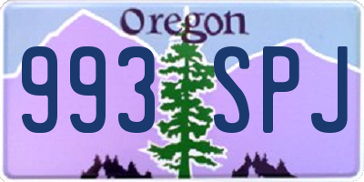 OR license plate 993SPJ