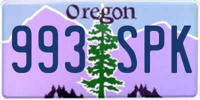 OR license plate 993SPK