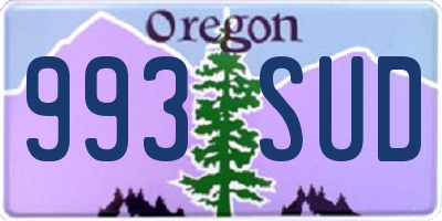 OR license plate 993SUD