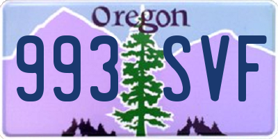 OR license plate 993SVF