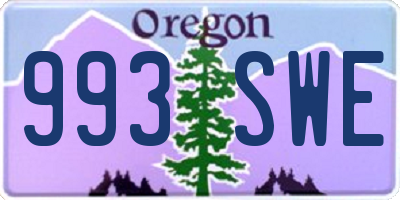 OR license plate 993SWE