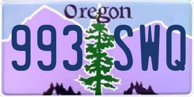 OR license plate 993SWQ