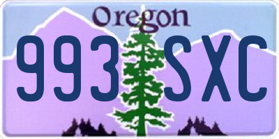OR license plate 993SXC