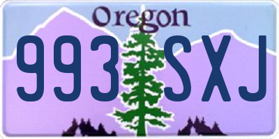 OR license plate 993SXJ