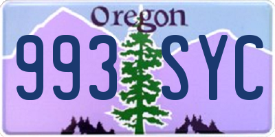 OR license plate 993SYC