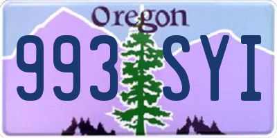 OR license plate 993SYI