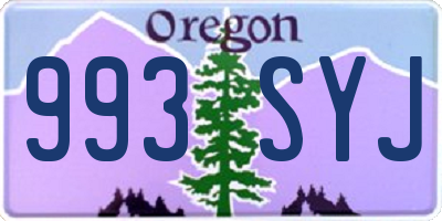 OR license plate 993SYJ