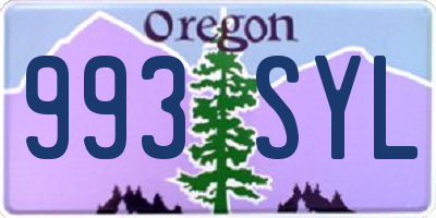 OR license plate 993SYL