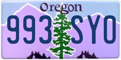 OR license plate 993SYO
