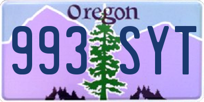 OR license plate 993SYT