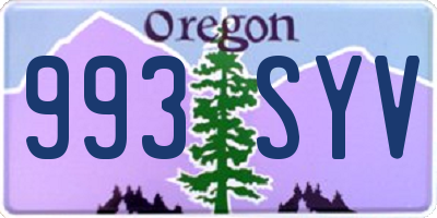 OR license plate 993SYV