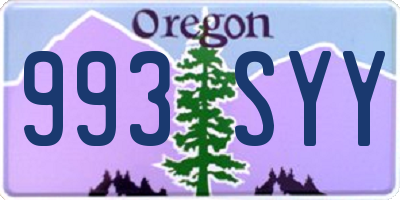 OR license plate 993SYY