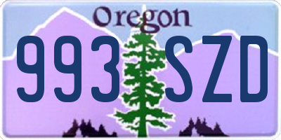 OR license plate 993SZD