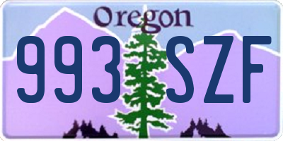 OR license plate 993SZF