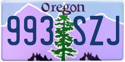 OR license plate 993SZJ