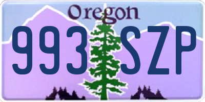 OR license plate 993SZP