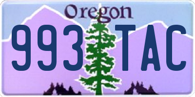 OR license plate 993TAC