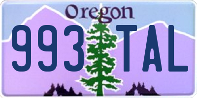 OR license plate 993TAL