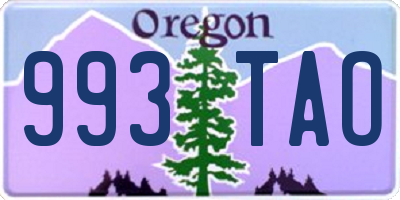 OR license plate 993TAO