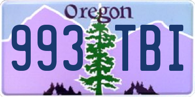 OR license plate 993TBI